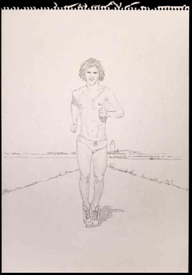 Anthony Roaland, The Running Man, Original Drawing, 1980s-ZCI-1326690