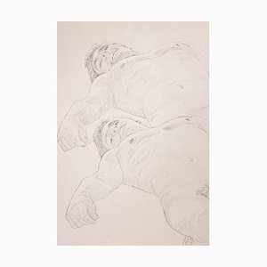 Anthony Roaland, Young Men Lying Down, Original Pencil Drawing, 1981-ZCI-1394368