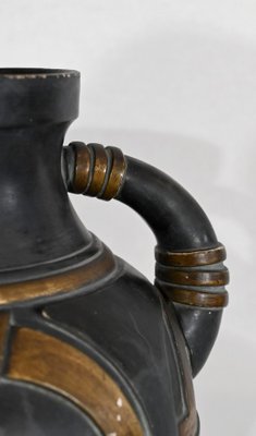 Anthracite and Golden Terracotta Vase, 1900s-RVK-1421322