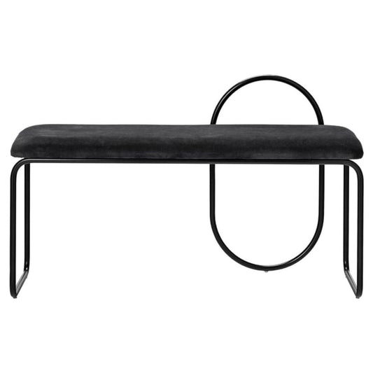 Anthracite Velvet Minimalist Bench