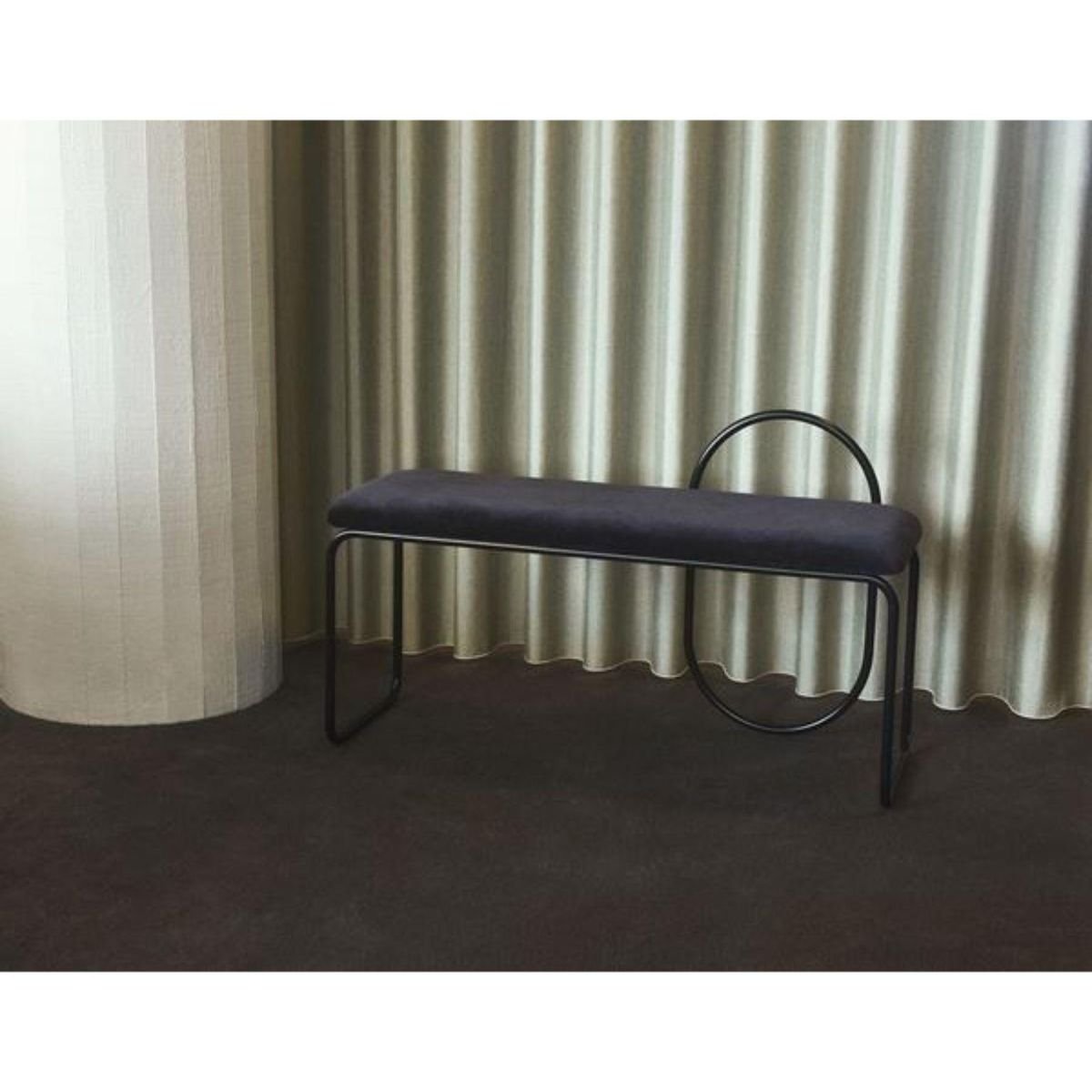 Anthracite Velvet Minimalist Bench