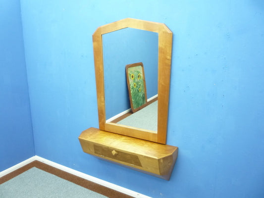 Anthroposophical Birch Wall Console & Mirror by Siegfried Pütz, 1920s, Set of 2