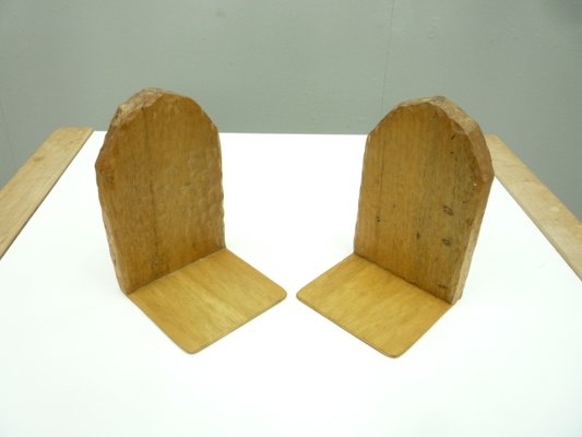 Anthroposophical Bookends in Oak, 1930s, Set of 2-UG-1374846