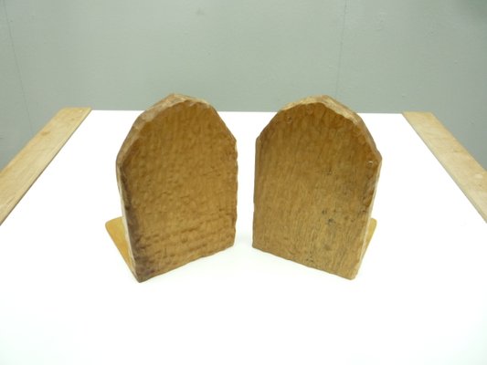 Anthroposophical Bookends in Oak, 1930s, Set of 2-UG-1374846