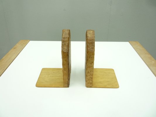 Anthroposophical Bookends in Oak, 1930s, Set of 2-UG-1374846