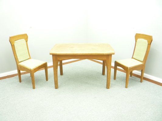 Anthroposophical Dining Table and Chairs, 1930s, Set of 3-UG-1389807