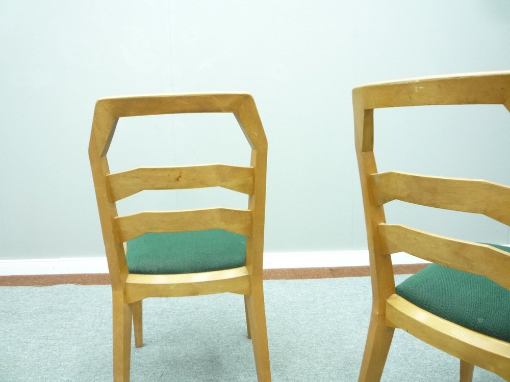 Anthroposophical Limewood Dining Chairs by Felix Kayser for Schiller Möbel, 1940s, Set of 2