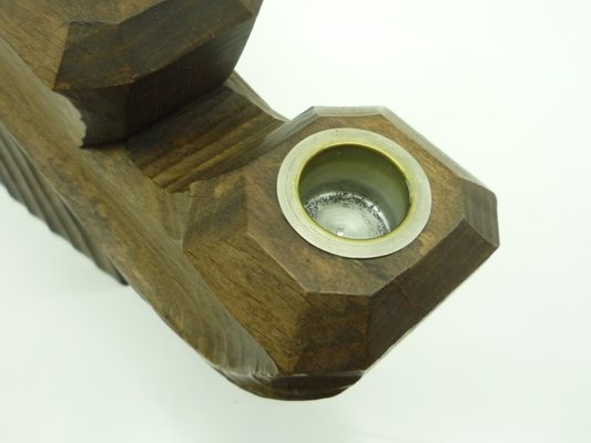 Anthroposophical Oak Candle Holder, 1930s-UG-1180936