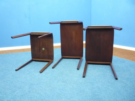 Anthroposophical Teak Nesting Tables by Rex Raab for Wilhelm Renz, 1960s, Set of 3-UG-1811124