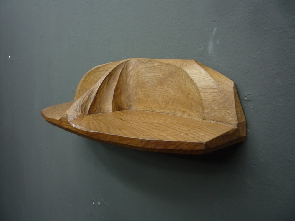 Anthroposophical Walnut Wall Shelf in the style from Rudolf Steiner, 1940s