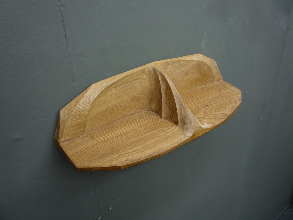 Anthroposophical Walnut Wall Shelf in the style from Rudolf Steiner, 1940s