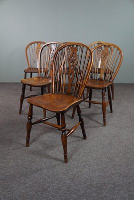 Antique 18th Century English Windsor Dining Room Chairs, Set of 6-HPP-1706151