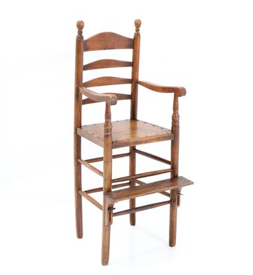 Antique 19th Century Beech Country Ladder Back Children's Chair-MY-1315226