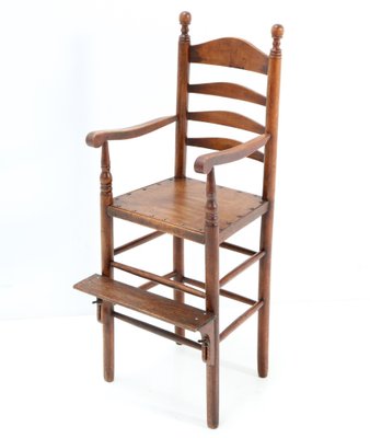 Antique 19th Century Beech Country Ladder Back Children's Chair-MY-1315226