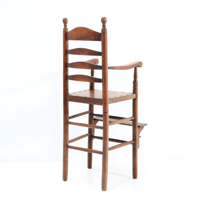 Antique 19th Century Beech Country Ladder Back Children's Chair-MY-1315226