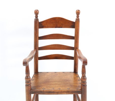 Antique 19th Century Beech Country Ladder Back Children's Chair-MY-1315226