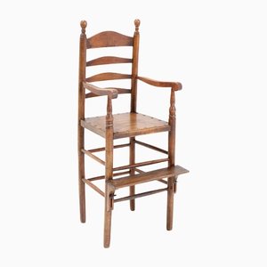 Antique 19th Century Beech Country Ladder Back Children's Chair-MY-1315226