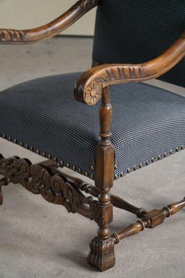 Antique 19th Century Danish Baroque Carved High Back Armchairs, Set of 2-MXF-1372831