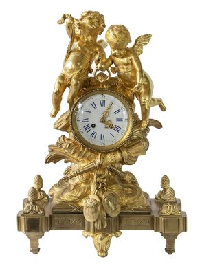 Antique 19th Century French Gilded Bronze Mantel Clock-ZVH-1294950