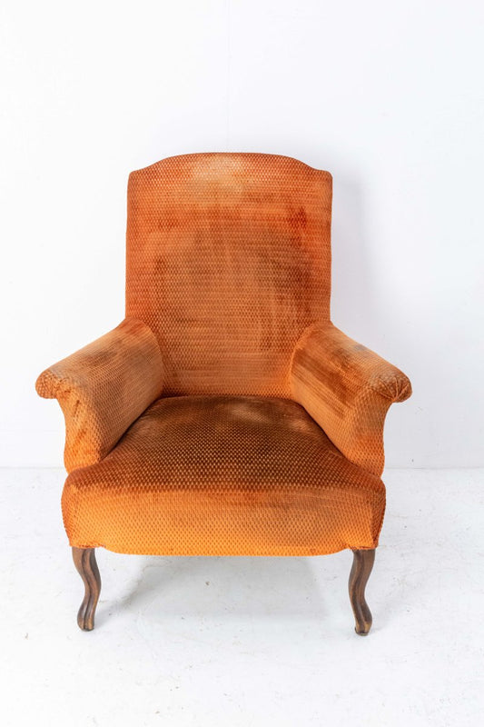 Antique 19th Century French Napoleon III Walnut Armchair, 1880