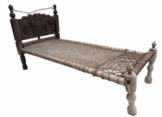 Antique 19th Century Swat Valley-Pakistan Charpoi Bed, 1920s-UZN-1389754