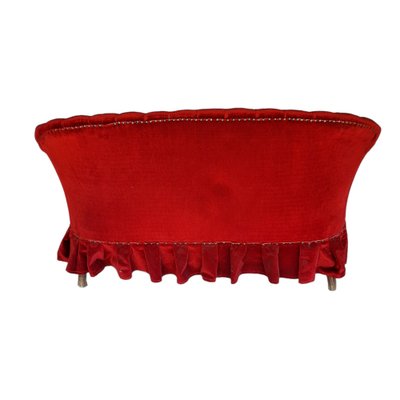 Antique 2-Seat Sofa in Intense Red Velvet-TCS-1241052