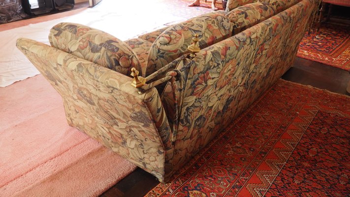 Antique 3-Seater Sofa with Original Upholstery and Brass parts-YNQ-1448906