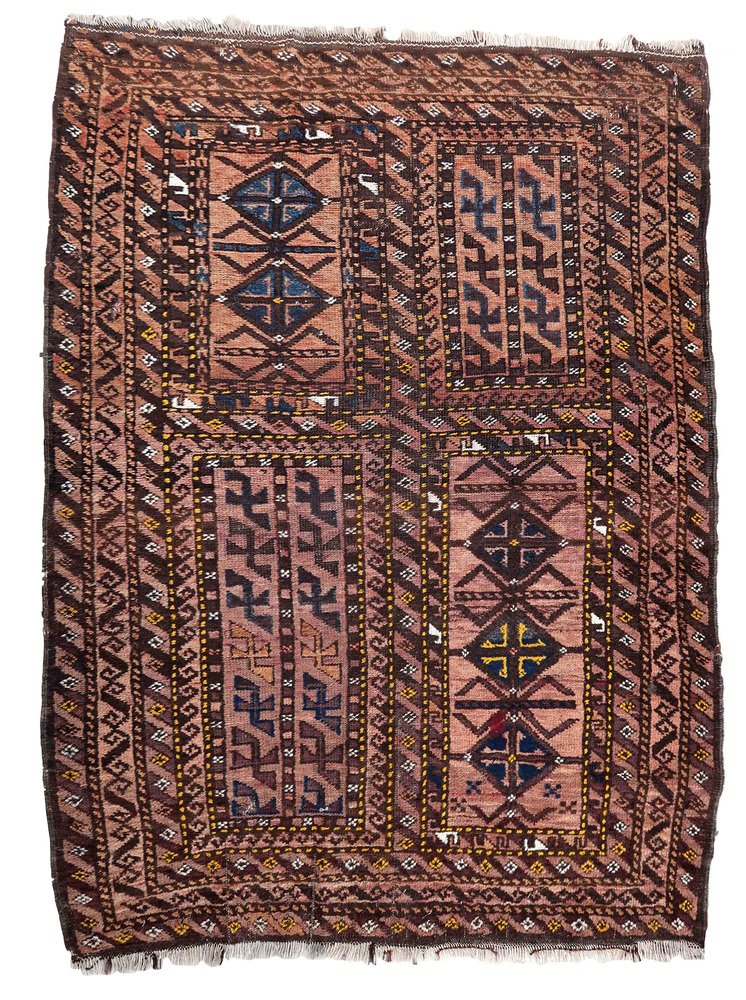 Antique Afghan Baluch Rug, 1910s