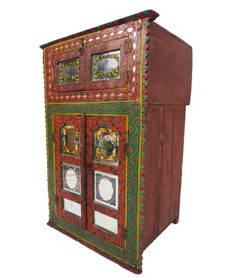 Antique Afghan Cabinet with Mirror, 1890s-UZN-1399186