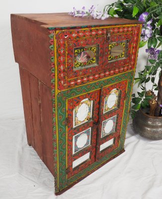 Antique Afghan Cabinet with Mirror, 1890s-UZN-1399186