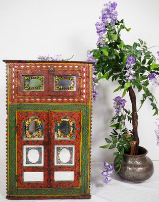 Antique Afghan Cabinet with Mirror, 1890s-UZN-1399186