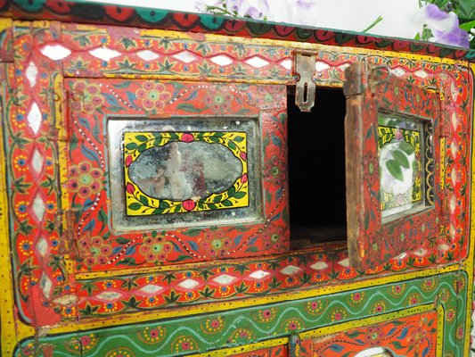 Antique Afghan Cabinet with Mirror, 1890s-UZN-1399186