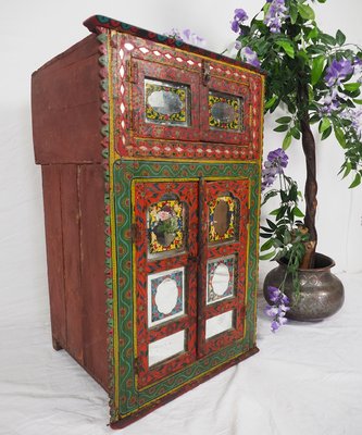 Antique Afghan Cabinet with Mirror, 1890s-UZN-1399186