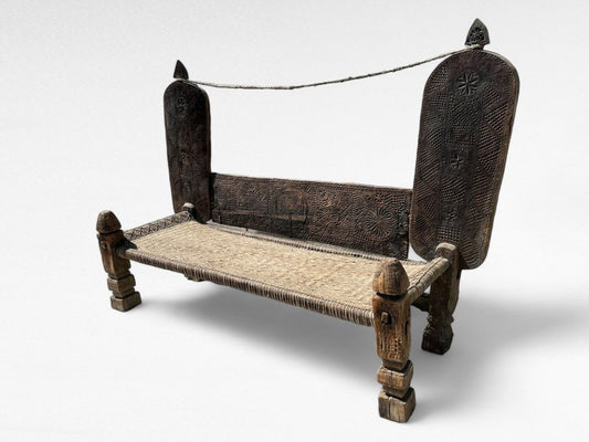 Antique Afghan Cedar Chair Bed, 1800s