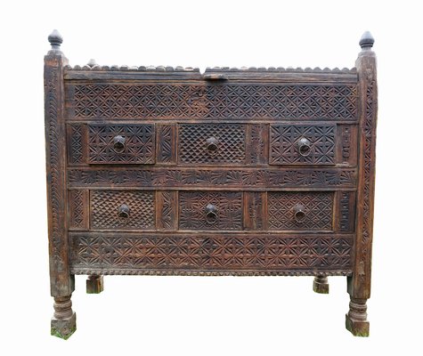 Antique Afghan Chest in Wood, 1930s-UZN-1399182