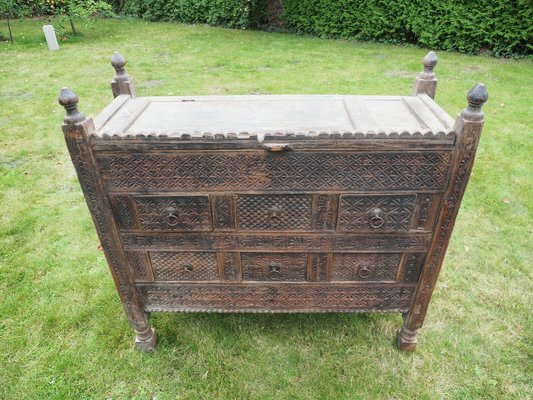 Antique Afghan Chest in Wood, 1930s-UZN-1399182