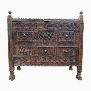 Antique Afghan Chest in Wood, 1930s-UZN-1399182