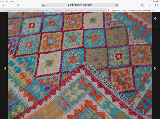 Antique Afghan Dyed Kilim Carpet-EAI-711596