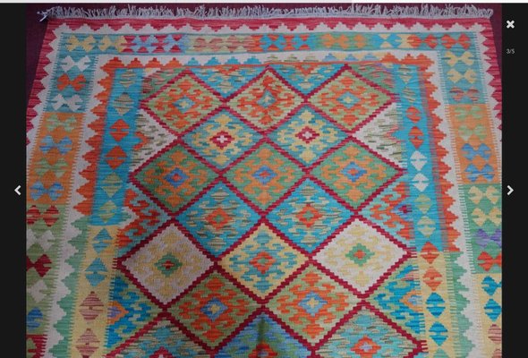 Antique Afghan Dyed Kilim Carpet-EAI-711596