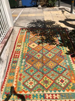 Antique Afghan Dyed Kilim Carpet-EAI-711596