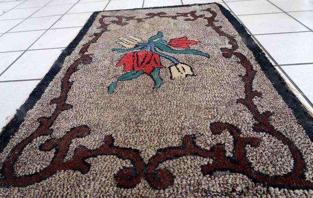 Antique American Hooked Rug, 1880s-JZV-1420852