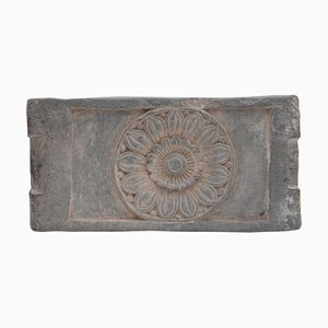 Antique Ancient Buddhist Stone Altar Tabletop with a Lotus Flower-KL-620370