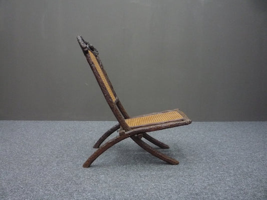 Antique and Hand Carved Folding Chair, 1900s