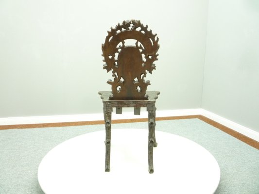 Antique and Hand Carved Oak Chair, 1900s-UG-1156333