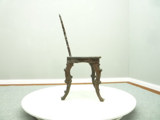 Antique and Hand Carved Oak Chair, 1900s-UG-1156333