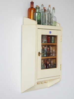 Antique Apotheque Wall Cabinet with Bottles, 1920s, Set of 55-IND-1736312