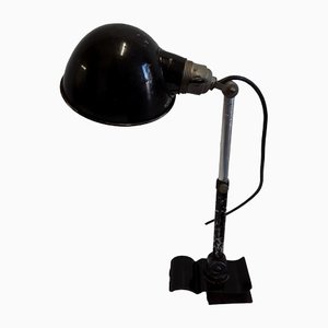 Antique Art Deco Adjustable Desk Lamp in Black Painted Metal With Clamp Foot, 1920s-HOI-1328982