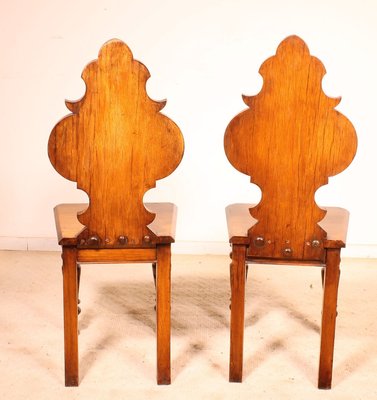 Antique Art Deco English Hall Chairs, Set of 2-HPU-732882