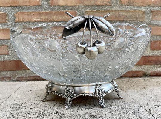 Antique Art Deco French Cut Glass Fruit Bowl-NOU-803374