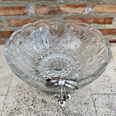 Antique Art Deco French Cut Glass Fruit Bowl-NOU-803374